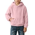 thumbnail image 7 of Lutiedan Boys Girls Sherpa Fleece Hoodie Kids Casual Fuzzy Sweatshirt Plush Winter Warm Hooded Pullover Tops Size 3-14,Pink, 7 of 7