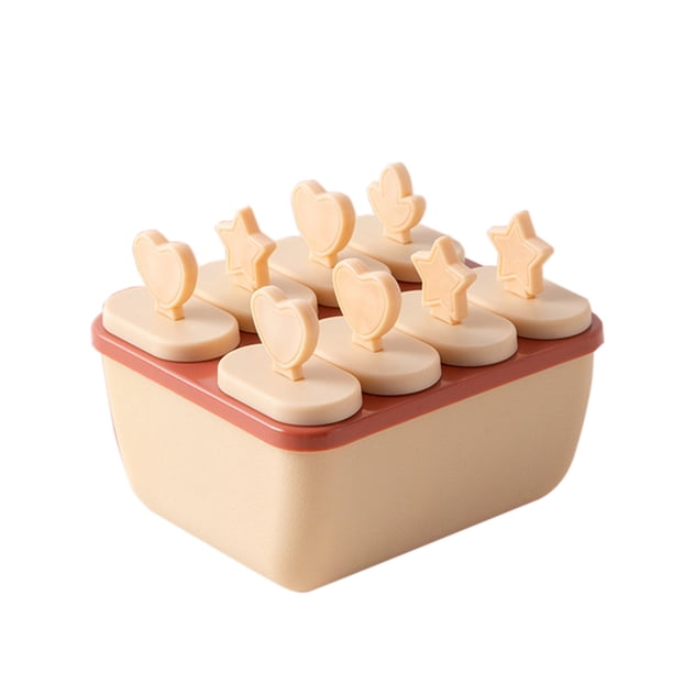Moyic Molde de helado de forma cuadrada de 6/8 celdas, máquina para hacer postres y frutas hecha a mano, bandeja reutilizable para cubitos de hielo, Cocina y Comedor rosado Moyic HA006688-03