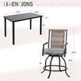 thumbnail image 2 of Sophia & William 5 Pieces Patio Outdoor Swivel Bar Bistro Set Rattan Wicker Height Chair & Rectangular Metal Table Furniture Set, 2 of 6