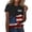 503_Black, variant on 250th Anniversary of The States Women's T Shirt Round Neck T Shirt with American Flag Design Cotton Top for July 4 Summer 4th of July Tops