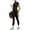 A2 Black, variant on GILIGEGE Women 2 pieces Workout Sets,Full Zip Up Jacket High Waist Gym Leggings,Short Sleeve Crop Top Tracksuit Bodycon Matching Sweat Pants Sets,Compression Leggings Seamless Tracksuit Beige 2XL