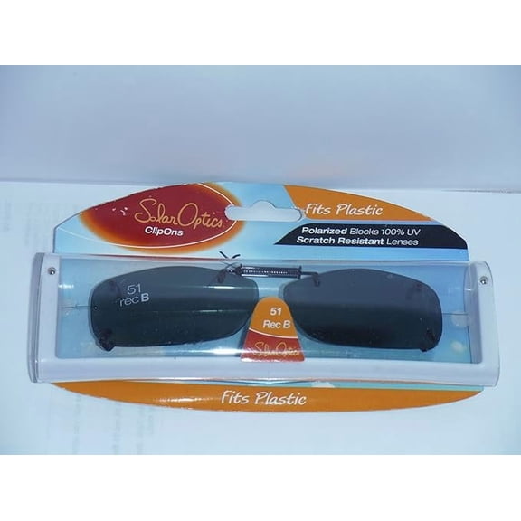 Solar Shield 51 Rec B Polarized Clip-On Sunglasses with Driving Lenses – UV Protection – Lightweight Frameless Design