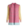 thumbnail image 2 of Lands' End Women's Petite Cotton Open Long Cardigan Sweater - Stripe, 2 of 2