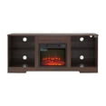thumbnail image 5 of Tcbosik Fireplace TV Stand with LED Light and Charging Station, Entertainment Center with 18" Electric Fireplace Insert, Modern TV Console with Glass Open Shelves for Living Room, Espresso, 5 of 9