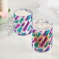 thumbnail image 2 of Yayeee 4 Pack Qtip Holder Bathroom Cotton Swab Canister with Lid Clear Dispenser Set, Purple Drawing, 2 of 6