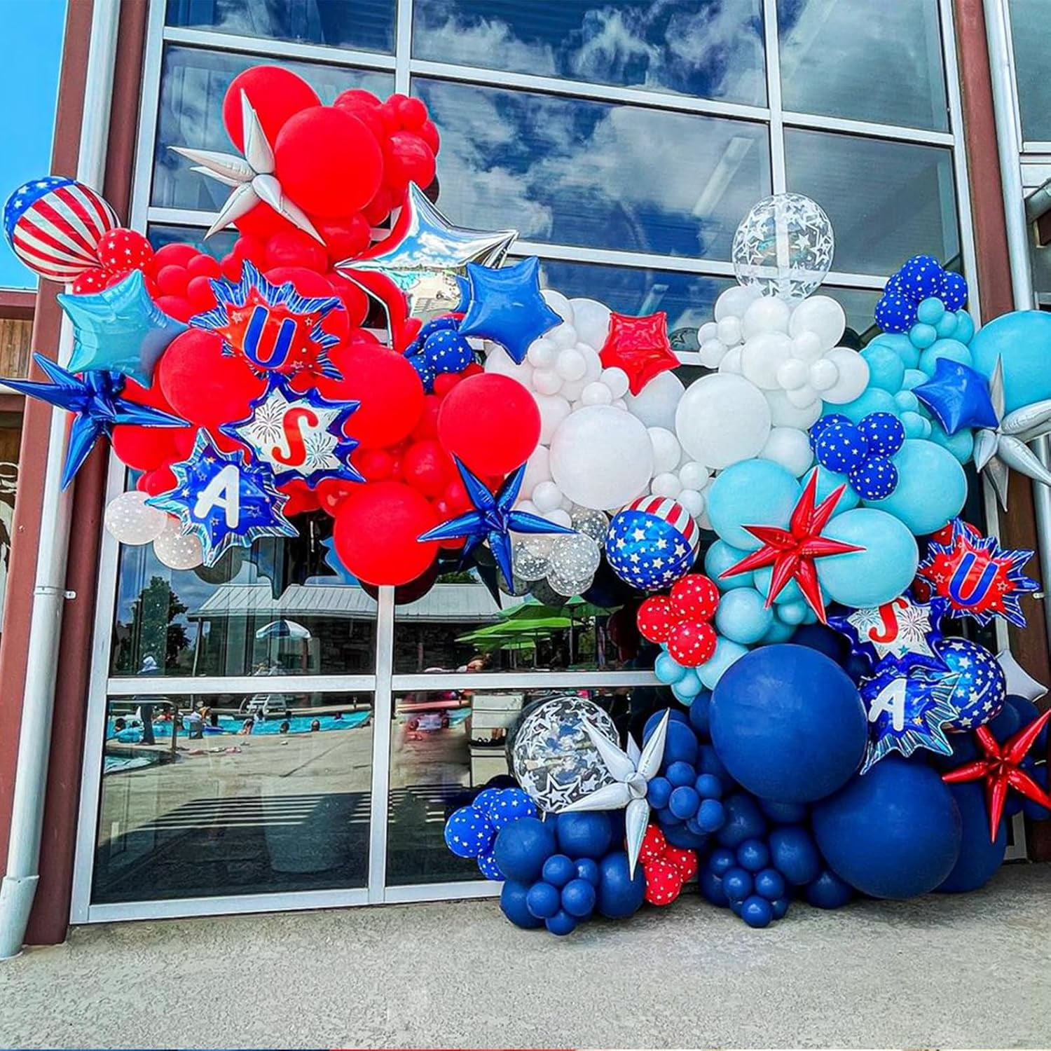 Red Blue White Balloons, 60 Pcs 12 Inches Red White Blue Balloon Set, Blue and Red Party Balloons for Boys Kids Birthday Shower Graduation Party Decorations