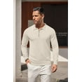 thumbnail image 3 of COOFANDY Men's Zipper Polo Shirt Casual Knit Long Sleeve Polo T Shirt Classic Fit Shirts, 3 of 7