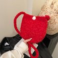 thumbnail image 4 of Bolso Hombro Cuerpo Cruzado para Mujeres Peluches Ovalos Óvalo Sólido Modernas Pelusa Esponjosa Compra Viajes, 4 of 9