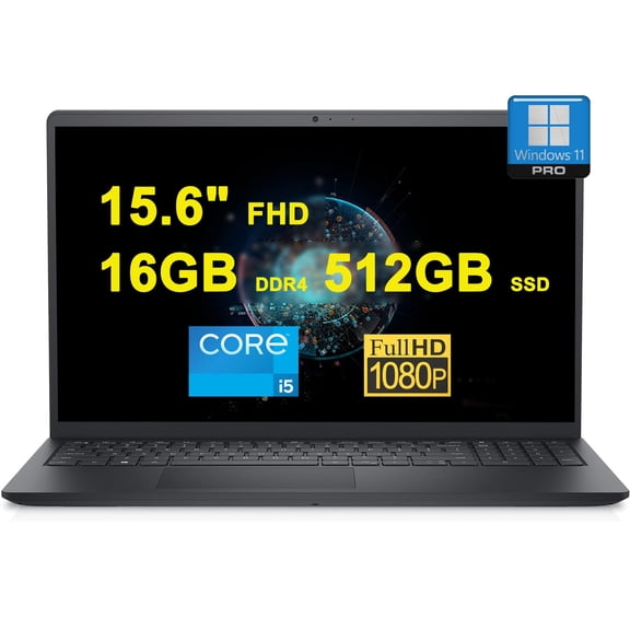 Dell Inspiron 15 3520 Business Laptop | 15.6" FHD Anti-Glare Multi-Touch | Intel 4-Core i5-1155G7 | 16GB DDR4 512GB SSD | Waves MaxxAudio Pro ExpressCharge Win11Pro