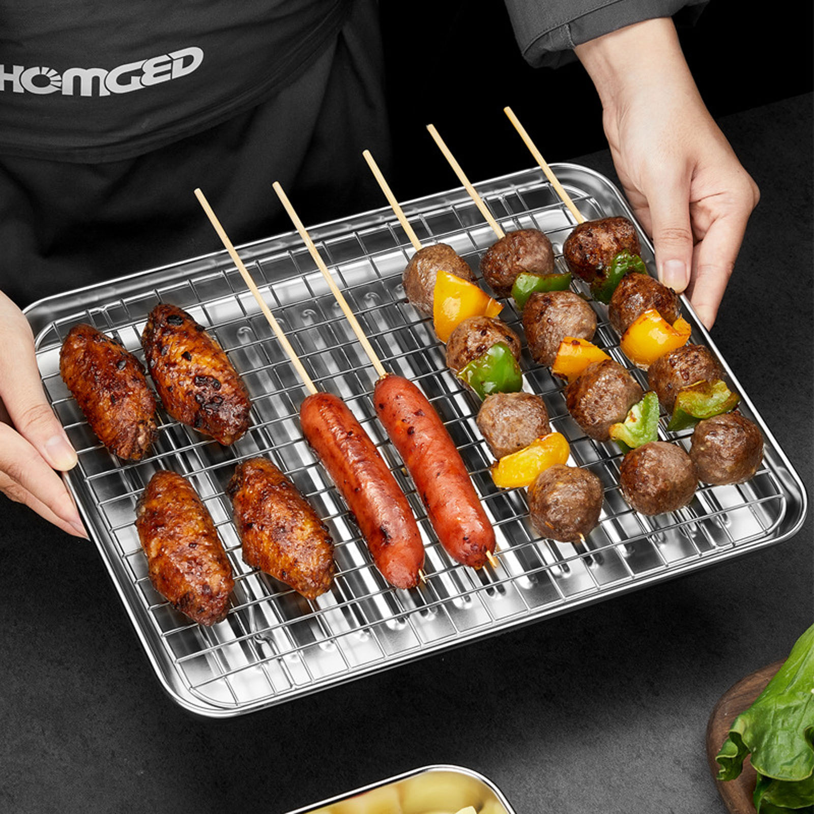 Baking Pans with Cooling Rack Baking Cookie Sheet 304Stainless Steel 5 Size Choose Perfect Gift for Baking Lover