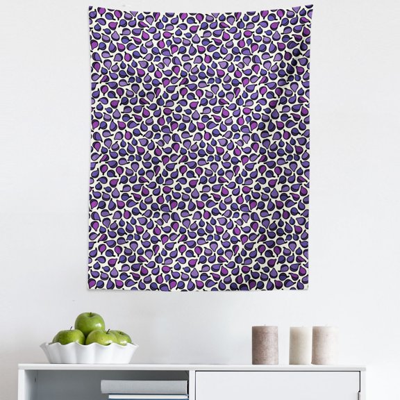 Fruit Tapestry, Pattern with Abstract Figs in Purple Shades Healthy Eating Dieting, Fabric Wall Hanging Decor for Bedroom Living Room Dorm, 5 Sizes, Blue Violet Purple, by Ambesonne