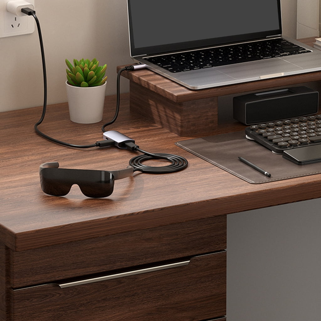 Tizuqe Plugs and Play Type C Hub Docking Station USB C to USB C Adapters for 4K 60Hz Display PD65W Charging for Electronics