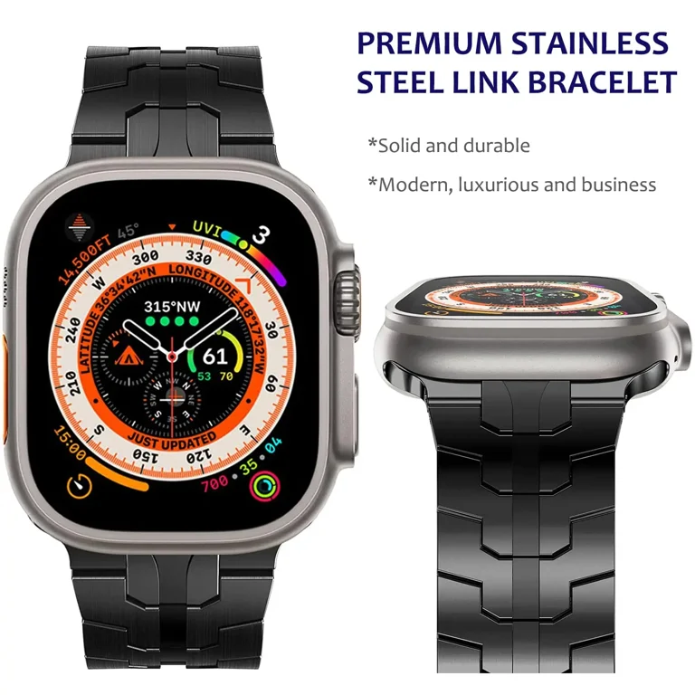 Titanium Color Strap For Apple Watch Band Ultra 2 49mm 9 8 7 6 5 4
