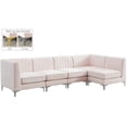 thumbnail image 4 of Meridian Furniture Alina Pink Velvet Modular Sectional, 4 of 17