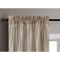 thumbnail image 2 of 1 piece faux silk solid curtain drapes semi sheer see thru panels with rod pocket for any bedroom living room or patio door MR2 Taupe Color 55" Wide X 84"Long, 2 of 3