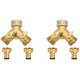 thumbnail image 1 of 2X Conector de Grifo de Jardín de VáLvula Y de Latón Divisor de Manguera de 2 Vías de 3/4 Pulgadas Con Juego de Grifo Exterior de Grifo de Agua de Latón de 2 X3 / 4 Pulgadas, 1 of 5