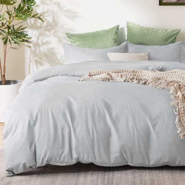 Funda de edredón Bedsure King Size California Gris Plateado