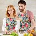 thumbnail image 3 of Pioneer Flower Floral Print Pattern Apron-Garden Aprons for Women with Pockets-Cotton Linen Waterproof Kitchen Cooking Gardening Aprons Adjustable for Kitchen,Cooking,BBQ and Salon 33x27 Inch, 3 of 7