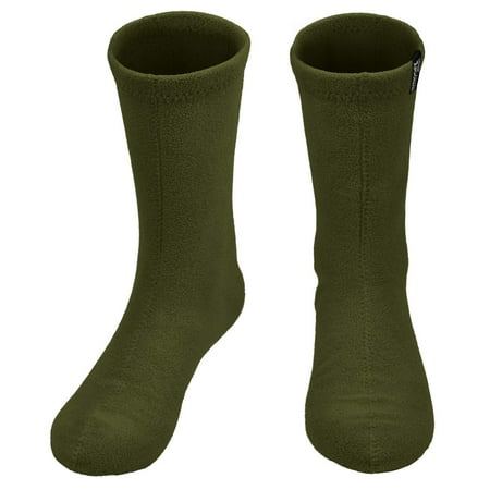 

OUTDOOR SHAPING Men s Hiking Fleece Warm Boot Socks Comfortable Military Liner Olive Large
