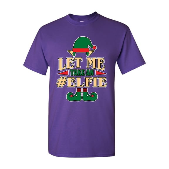 Let Me Take An Elfie Selfie Elf Xmas Ugly Christmas Funny DT Adult T-Shirt Tee