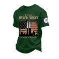 thumbnail image 2 of Never Forget 911 Retro USA Tee for Men and Women with Patriot Day Print and Vintage Green Fabric Featuring 9/11 Memorial Tops for Remembrance Events Church&nbsp; Green XXXL, 2 of 5