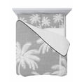 thumbnail image 7 of Quilts King Size Bedding Set, Grey Palm Trees Lightweight Quilted Comforter, Farmhouse Tropical Summer Beach Soft Reversible Bedspread Coverlet with Pillow Covers for All Season, 96" x 106", 7 of 7