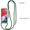 thumbnail image 3 of Crossbody Case for Samsung Galaxy A13 5G with Lanyard Strap Adjustable Rope Liquid Silicone Soft Cover,Green, 3 of 5
