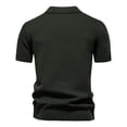 thumbnail image 5 of FRSASU Men's Short Sleeve Knit Polo Shirts Textured Casual Golf Shirt Summer Pullover Collared Tee Army Green, 5 of 7