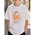 thumbnail image 1 of Girls & Boys School Supplies Theme Cotton Graphic Tees, Back To School Clothes Girls, Casual Shirts With Backpack And Stationary Pattern, Gift For First Day Of School, Round Neck Short Sleeve T-S, 1 of 3