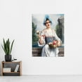 thumbnail image 2 of Lcomerre The Flower Seller Girl Fountain Painting Extra Large Art Print Wall Mural Poster Premium XL, 2 of 3