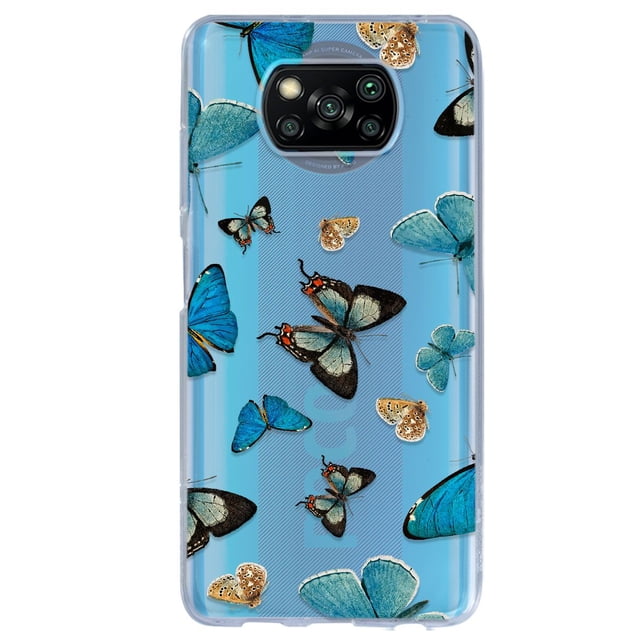 Funda para Xiaomi Poco X3 NFC Mariposas Azules InstaCase Antigolpes Protector