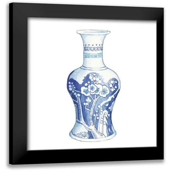 Wild Apple Portfolio 12x12 Black Modern Framed Museum Art Print Titled - Ginger Jar III on White