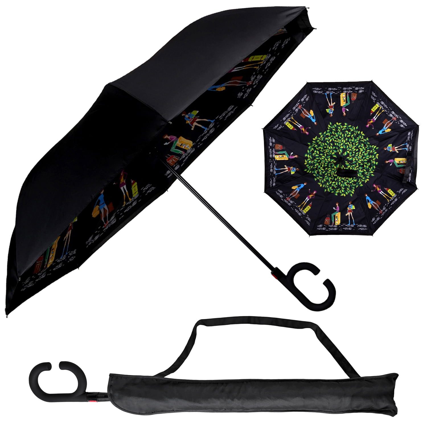 Urban Den Urban Den Inverted Umbrella for Heavy Rain UV Umbrella