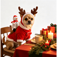 thumbnail image 5 of Funny Snowman Rider Pet Christmas Costume, Festive Coat for Puppy Kitten Holiday Party, 5 of 5