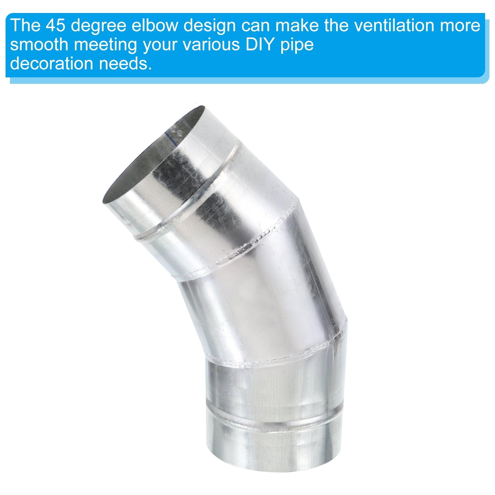Uxcell 4" OD 45 Degree Elbow Duct Pipe Connector Dryer Vent Round Tube Bend Adapter Fitting for HVAC Ventilation