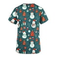 thumbnail image 4 of Xfvqtps Christmas Scrub Tops for Women Soft V-Neck Scrubs Comfortable Nursing Uniforms Christmas Printed Short Sleeve Top Protective Clothing Working Uniforms with Pockets Purple, 4 of 5