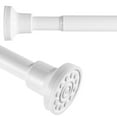 thumbnail image 2 of Shower Curtain Rod No Drill, 31-76 Inch Shower Rod, 1 Inch Diameter Adjustable Spring tension Metal Telescopic Rod, Easy Installation for Bathroom Shower Stall, RV, No Rustt (White), 2 of 7