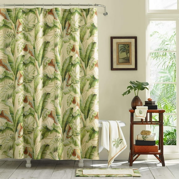 Cortina de Ducha de Tela Tommy Bahama Palmiers Verde 183x213 cm