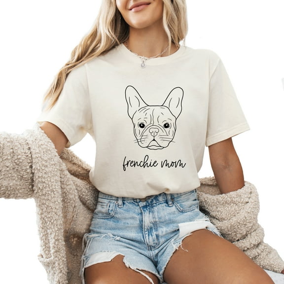 Verita Culture Frenchie Dog Mom Shirt for Women Cute Frenchie Bulldog Dog Graphic Short Sleeve Casual Mama Gifts T-Shirt