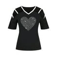 thumbnail image 3 of LilyLLL Womens Strappy Cold Shoulder Tops Short Sleeve Hot Drilling Blouse T Shirt, 3 of 4