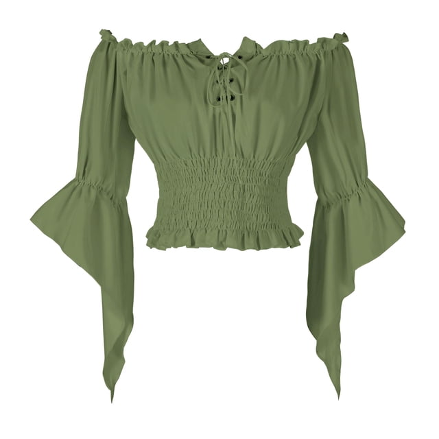 Blusa Mingyuezai Renaissance Peasant con hombros descubiertos 2XL para mujer