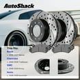 thumbnail image 3 of AutoShack Front & Rear Brake Rotors & Premium Pads for Chevrolet, GMC & Buick, Trailblazer 2006-2009 Envoy 2006-2009 Rainier 2006-2007, AWD RWD 4WD L6 4.2L - E-Coated Drilled & Slotted - ShadowGuard, 3 of 5