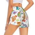thumbnail image 2 of Uemuo Travel Animals Pattern Women's Athletic Shorts High Waisted Running Shorts with Liner Pockets Gym Elastic Workout Shorts-X-Large, 2 of 9