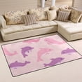 thumbnail image 2 of Pink Purple Dolphin Memory Foam Area Rug 31"x20" Non Slip, Absorbent, Fade Proof for Living Room, Bedroom, Office, 2 of 7