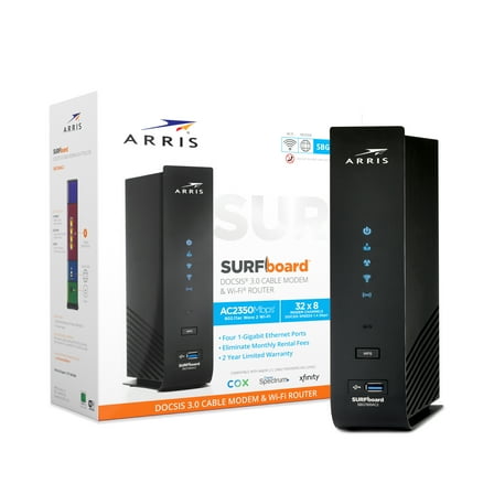 ARRIS SURFboard SBG7600AC2 DOCSIS 3.0 Cable Modem AC2350 Dual-Band Wi-Fi Router (Certified )