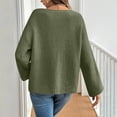 thumbnail image 4 of TrdSipl Tie Front Cardigan Sweaters for Women Cute Bow Long Puff Sleeve Sweater Fall Loose Fit Ribbed Knit Trendy Knitwears Army Green XL, 4 of 7