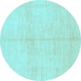 thumbnail image 1 of Ahgly Company Indoor Round Solid Light Blue Modern Area Rugs, 7' Round, 1 of 4