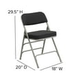 thumbnail image 6 of Flash Furniture 2 Pack HERCULES Series Premium Curved Triple Braced & Double Hinged Black Pin-Dot Fabric Metal Folding Chair, 6 of 9