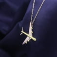 thumbnail image 4 of AFFY 14k Rose Gold Over Sterling Silver Two Tone Airplane Pendant Necklace, 4 of 7