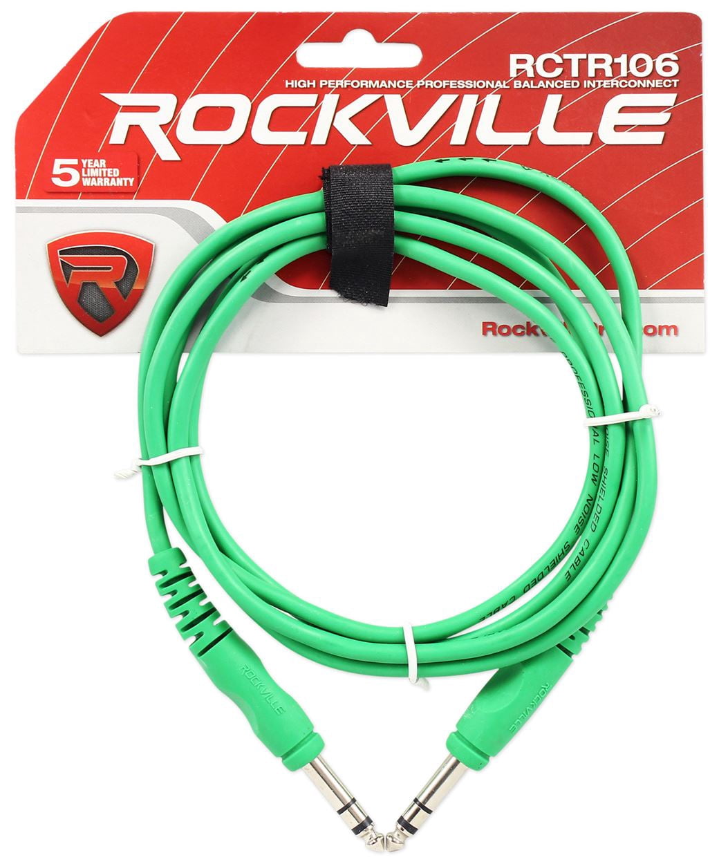 8 Rockville RCTR106G Green 6' 1/4'' TRS to 1/4'' TRS  Cable 100% Copper